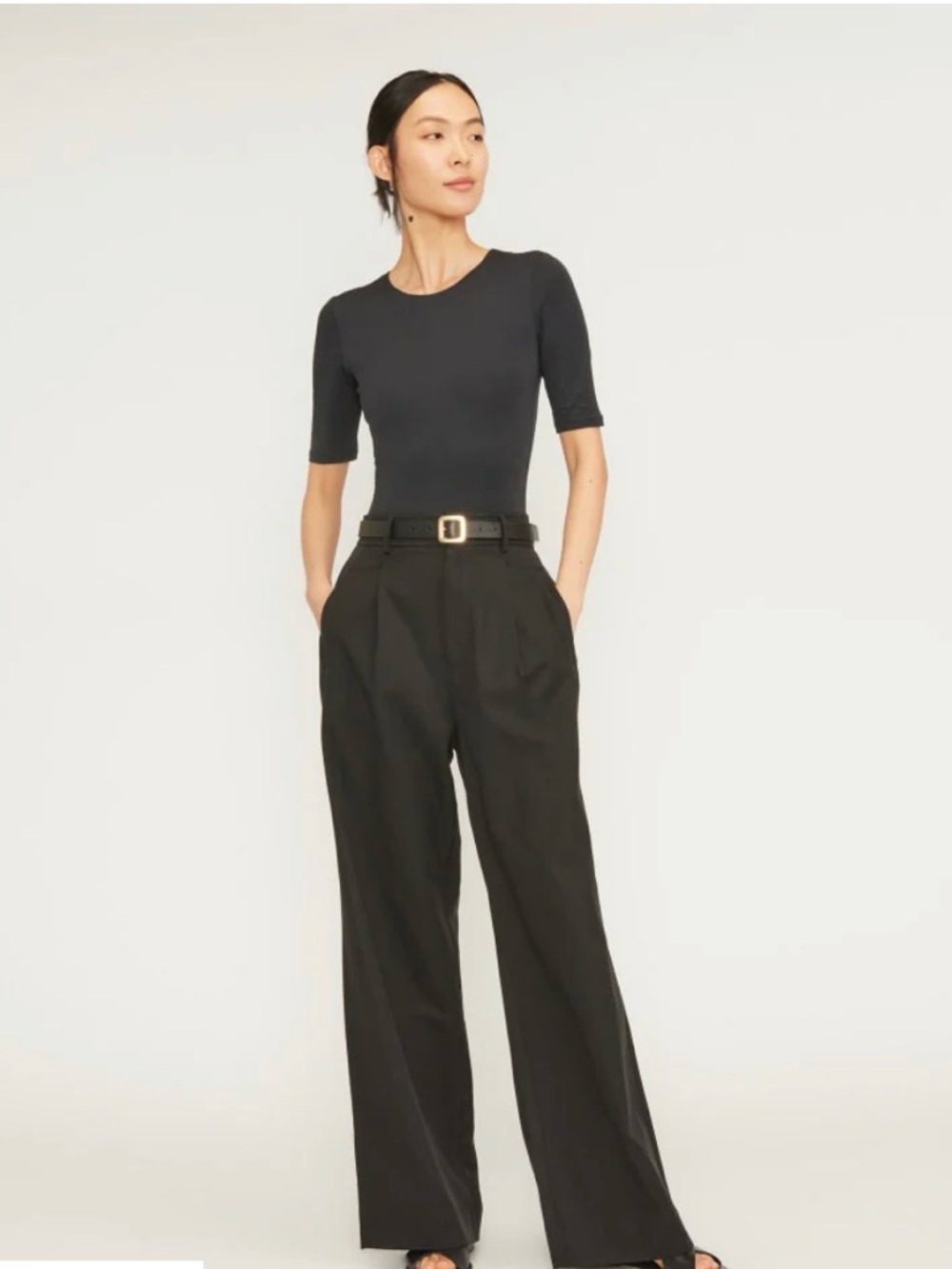NWT Everlane Short Sleeve Thong Bodysuit, Black, S, SOLD OUT